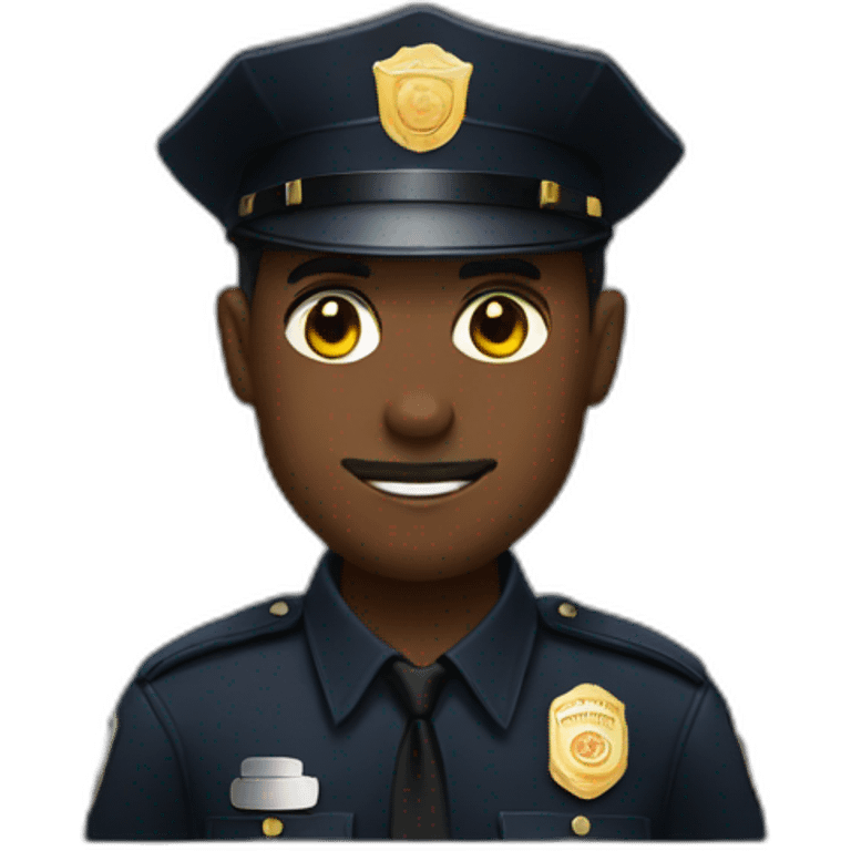 A cop on a black guy emoji