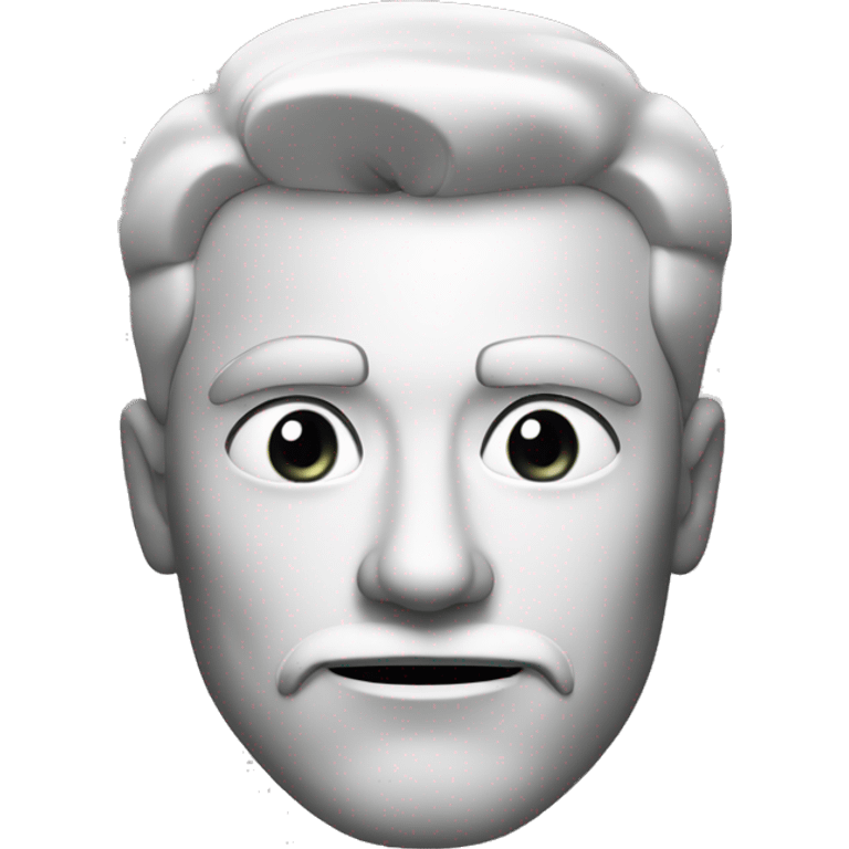 Man with sharp jaw in black and white emoji