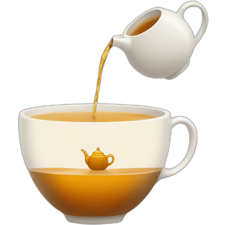 Pouring tea from teapot into a tea cup emoji