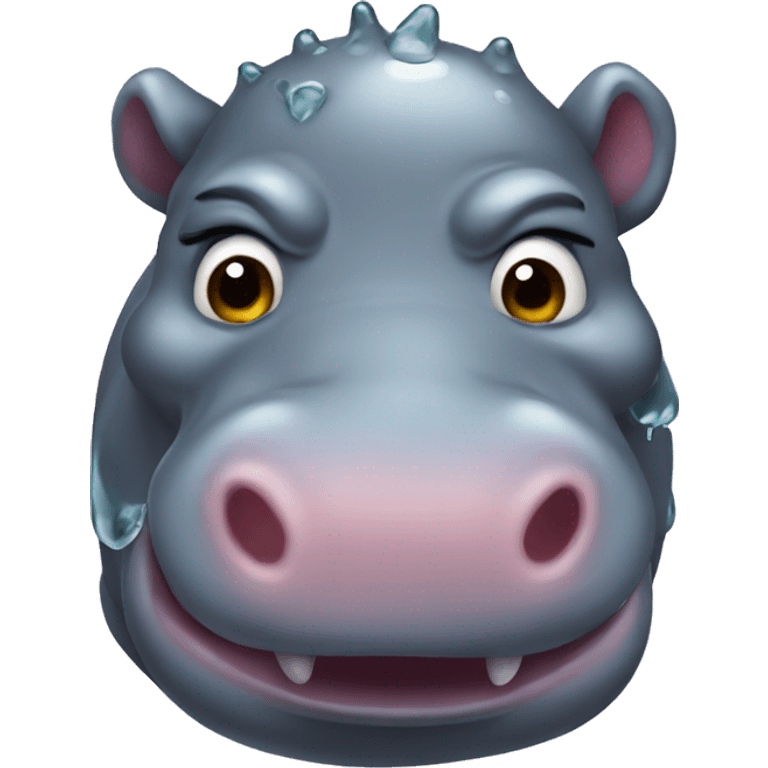 dripped out hippo emoji