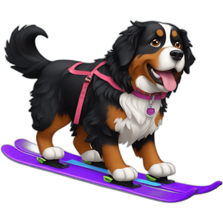 Bernese mountain dog skiing emoji