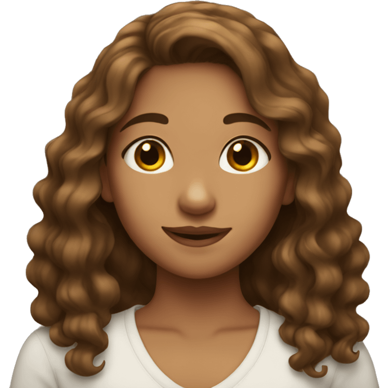 girl with wavy brown hair emoji