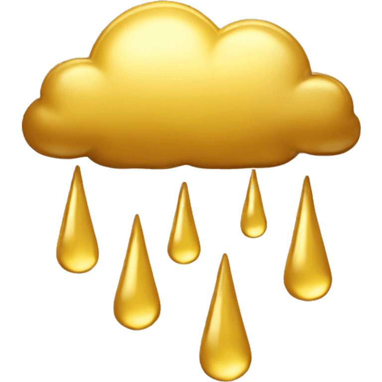 golden rain falling from golden cloud emoji