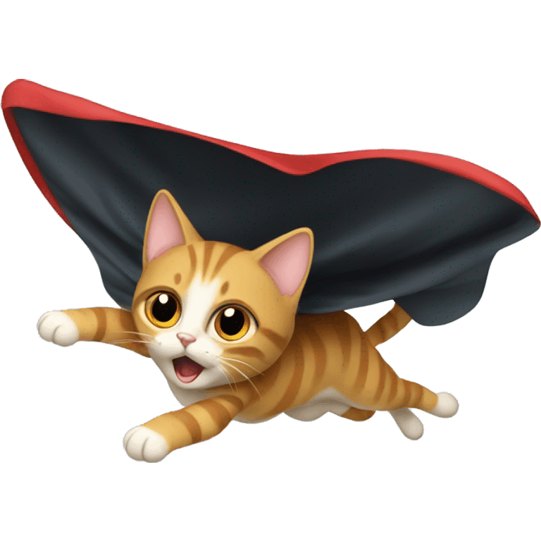 a flying cat with a cape emoji