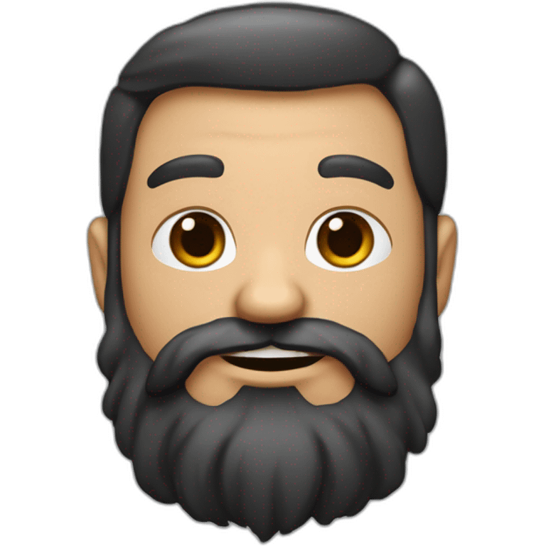 Un métisse noir avec des cheveux crépus bruns une petite barbe en forme de bouc emoji