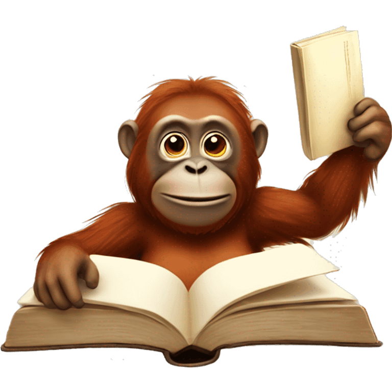 orangutan old with a book emoji