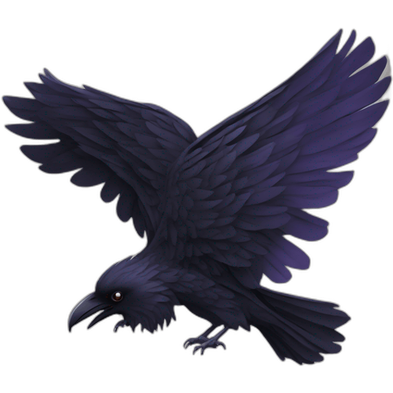 A raven's wing, elegantly folded, symbolizing knowledge and protection emoji