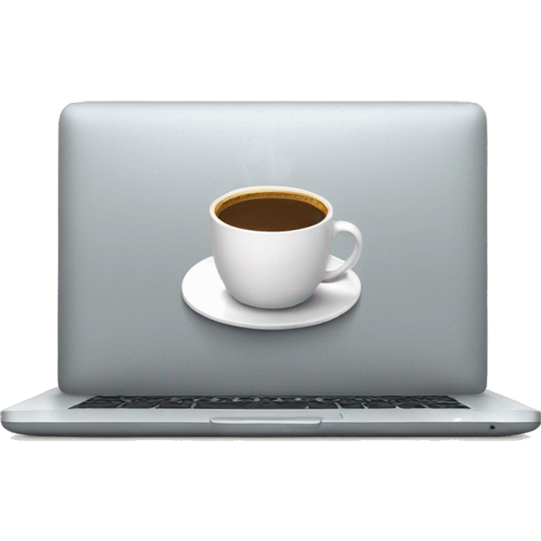 laptop with cup of coffe emoji