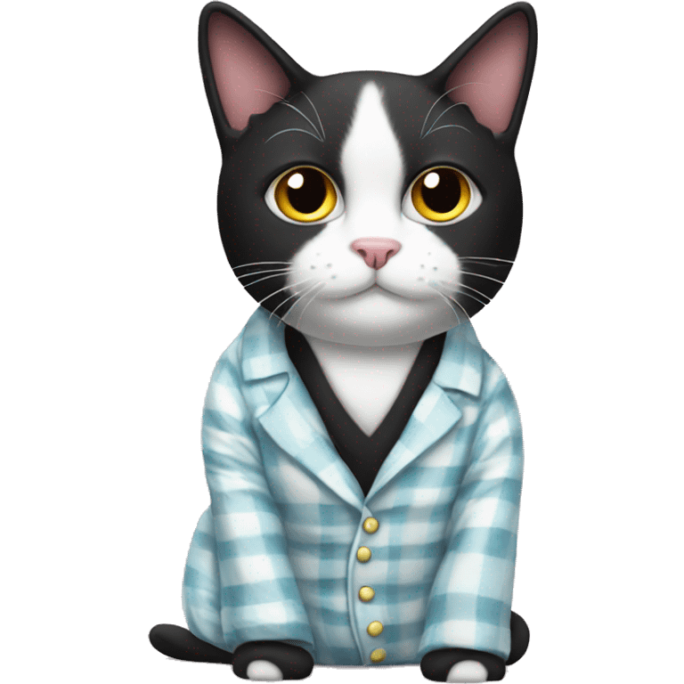 Tuxedo cat in pyjamas emoji