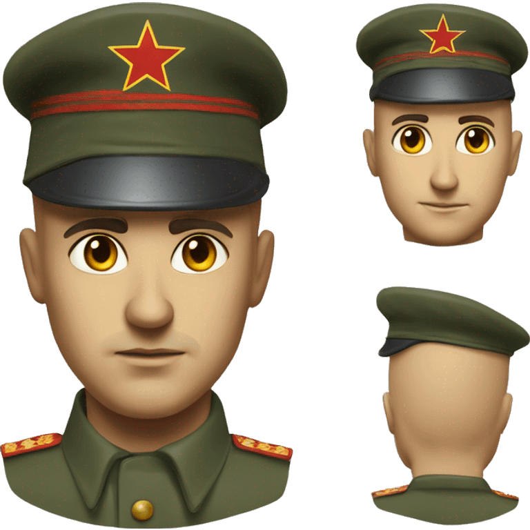 photorealistic serious soviet soldier 1960s emoji