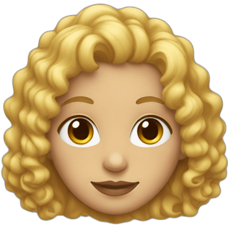 Young, shapely woman with curly blonde hair emoji