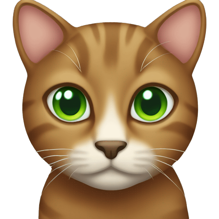 Brown cat with green eyes emoji