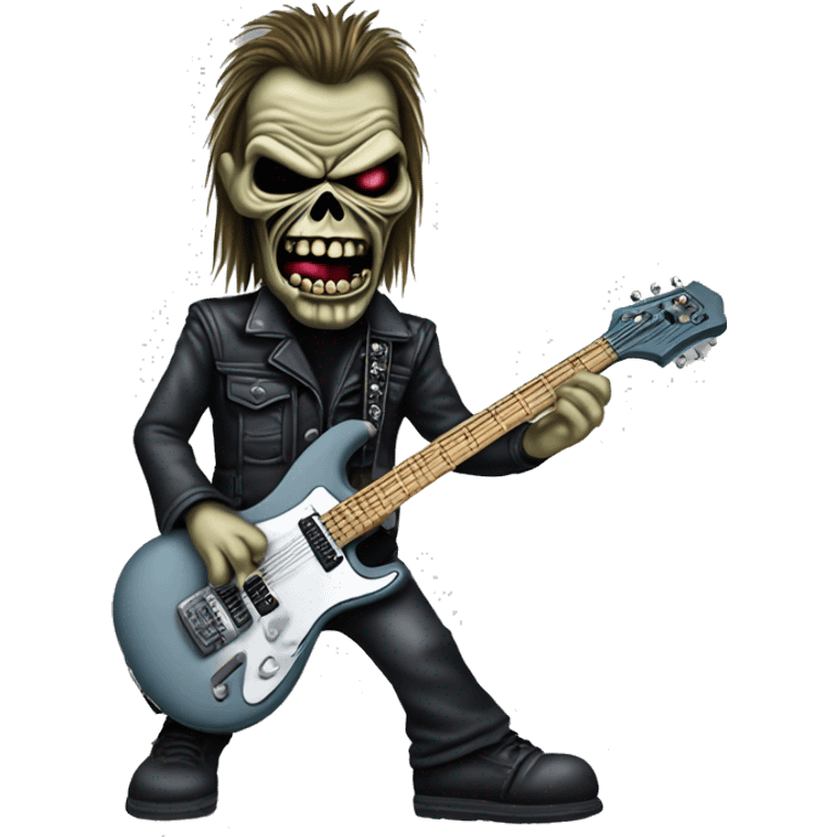 Iron maiden's dead Eddie with guitar emoji