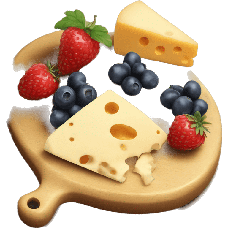 Cheese board with berries emoji