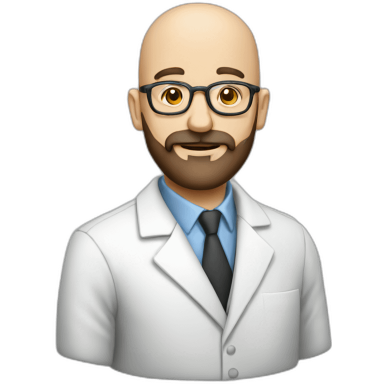 chem bald beared professor at a lab emoji