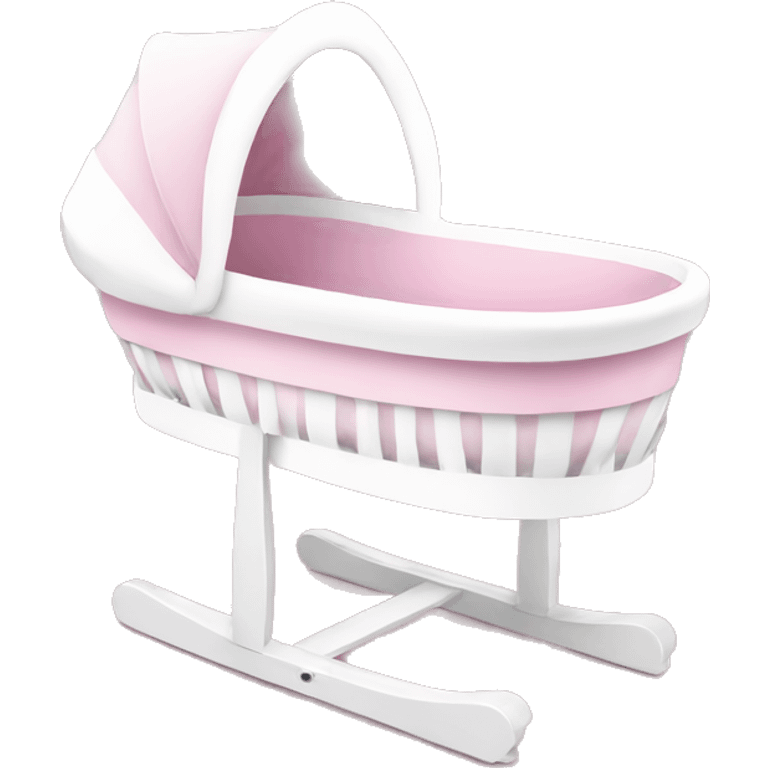 Pink and white baby bassinet  emoji