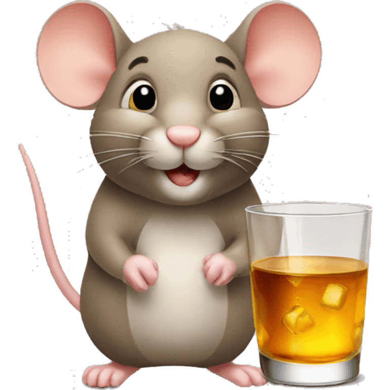 Mouse drink scotch emoji