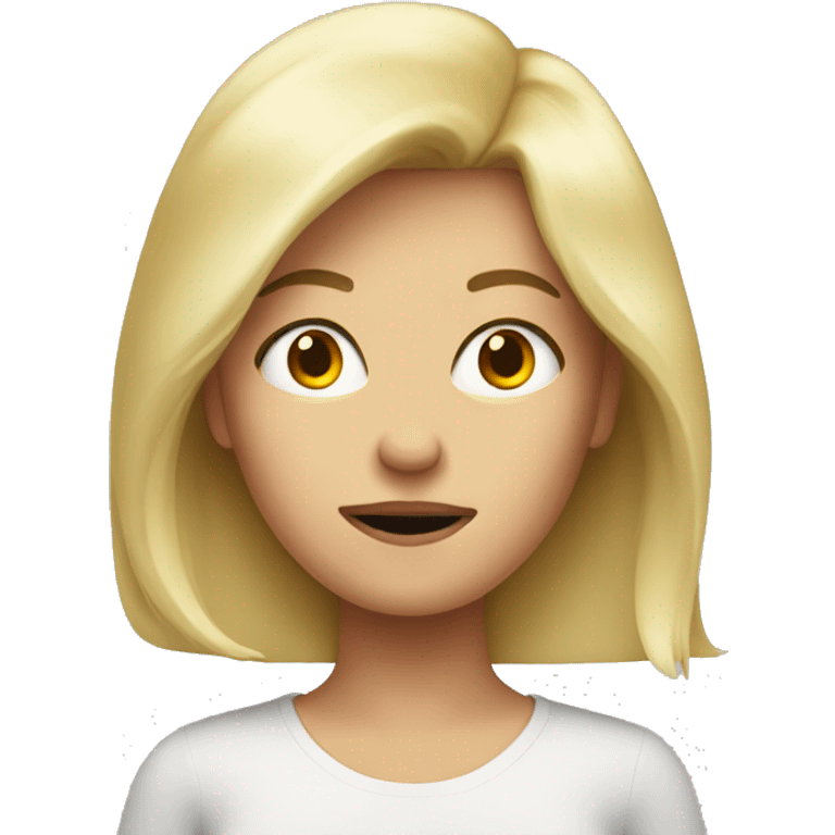 Blonde lady mad emoji