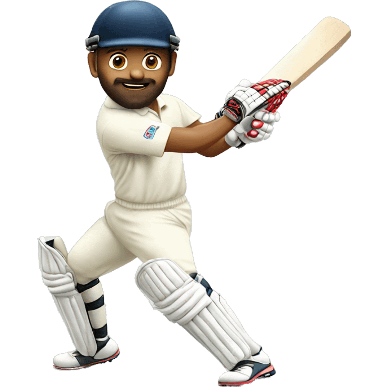 Famous cricketer, doing cricket batting ￼ emoji