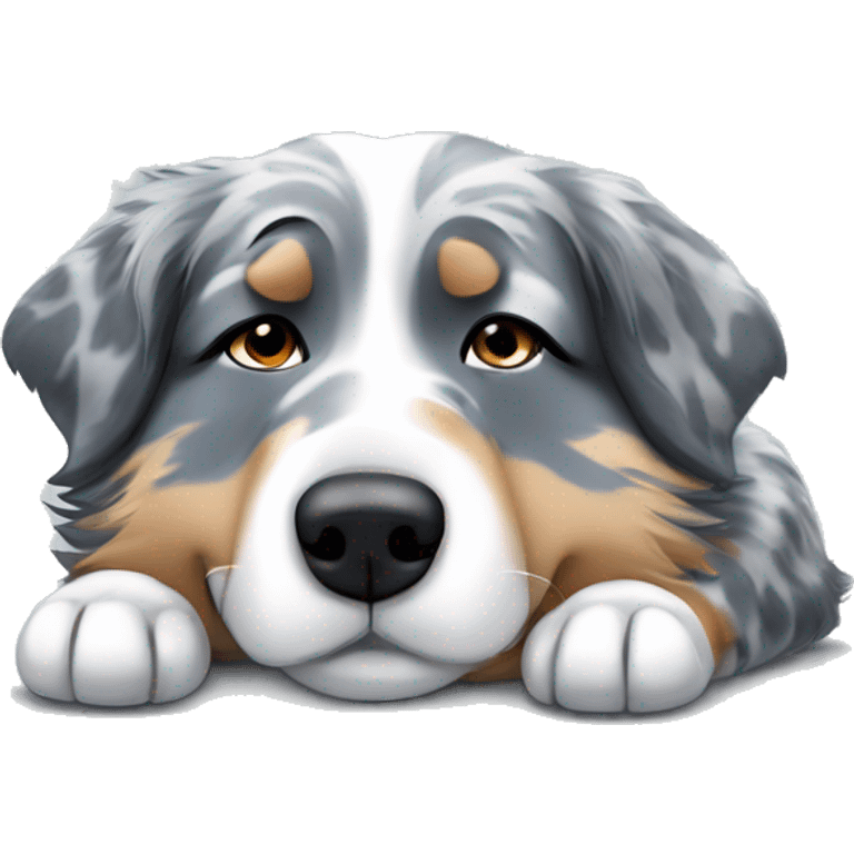 Blue Merle Australian shepherd sleeping  emoji