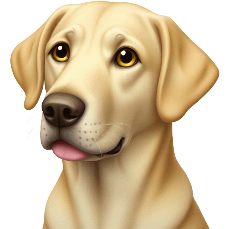 yellow lab dog with a long neck emoji