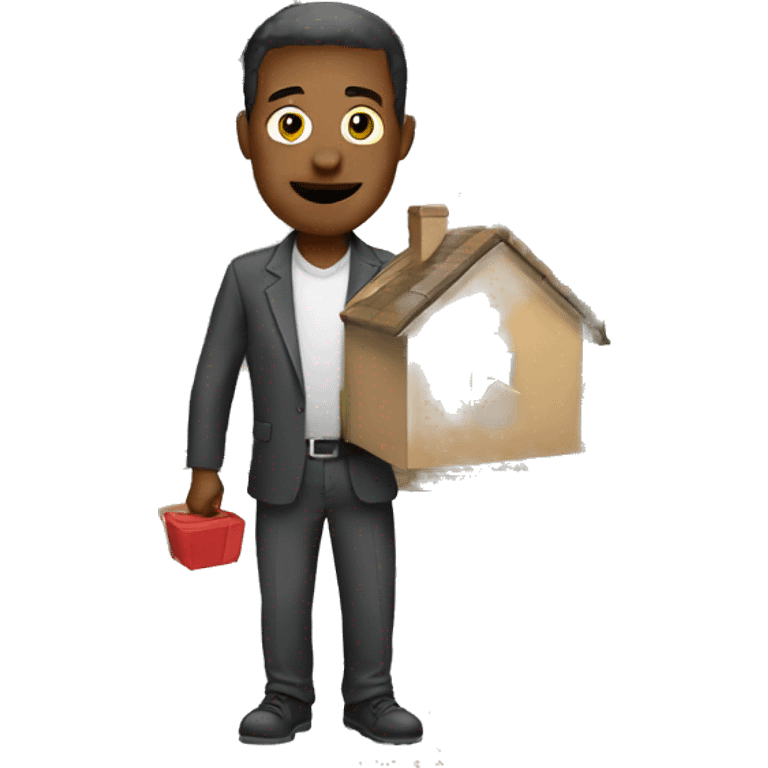 man holding house emoji