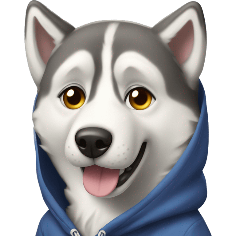 Husky wearing a hoodie emoji