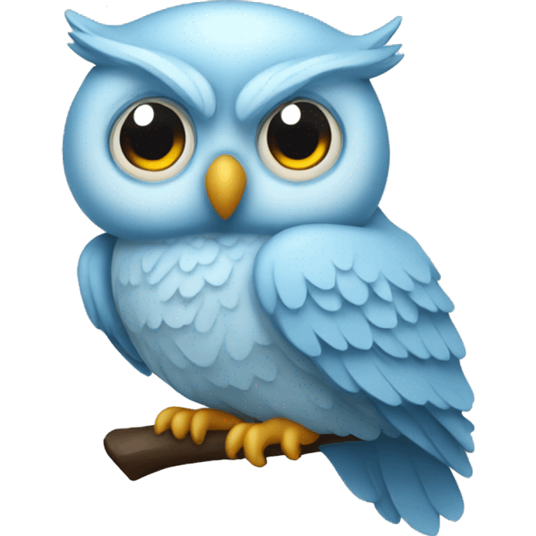 light blue owl transparent back round emoji