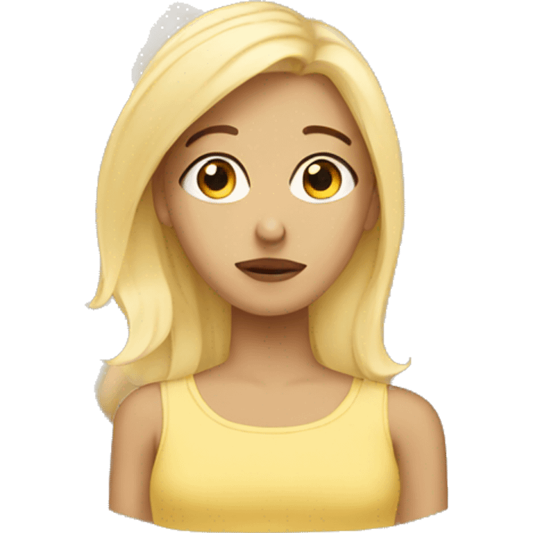 Blonde Girl with Thoughts emoji