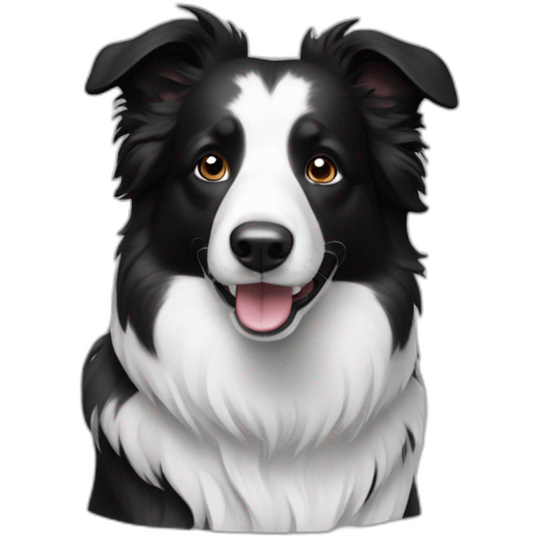 bordercollie black and white emoji