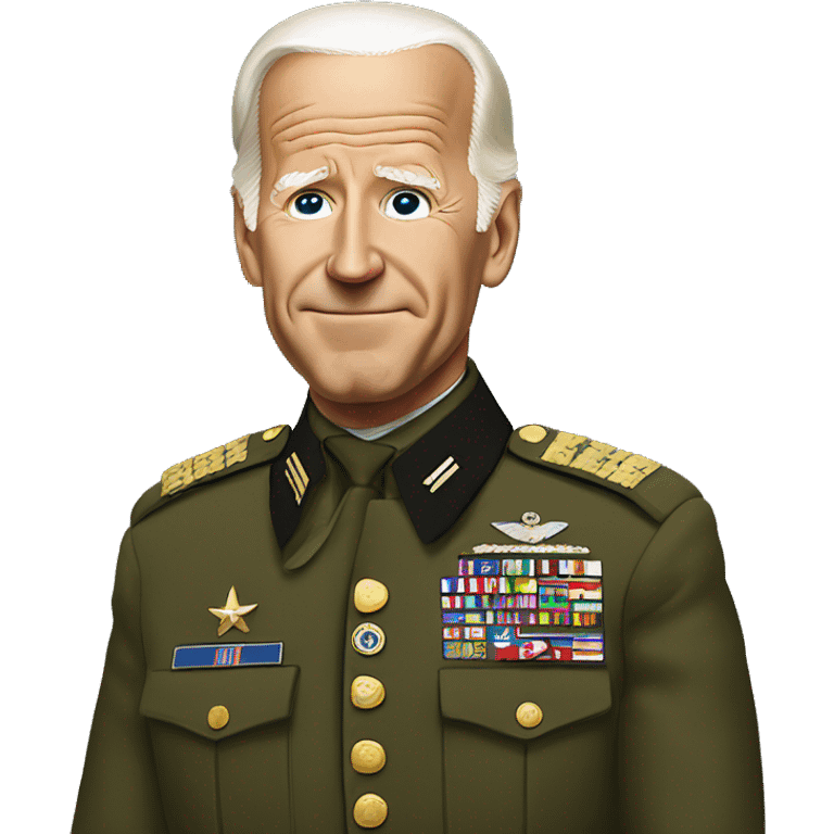 Joe Biden in millitary dress emoji