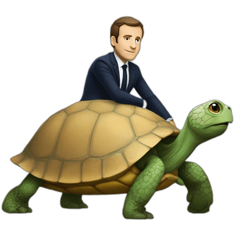 macron sur tortue emoji