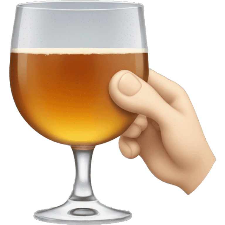 white hand holds a glass of whiskey emoji