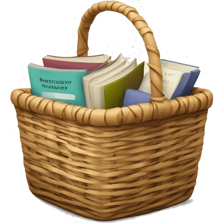 basket with books inside  emoji