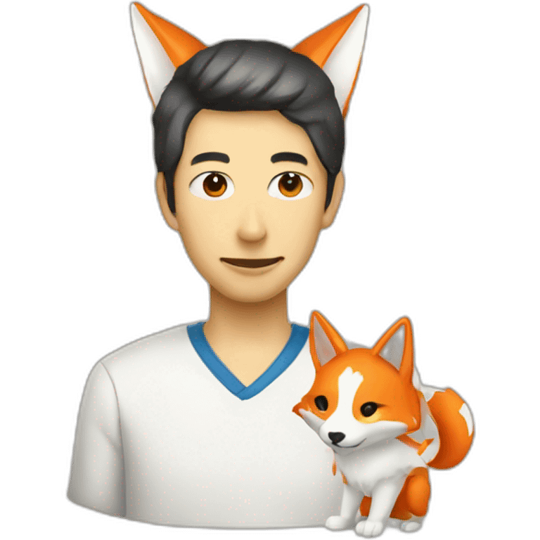 Programmer with Japanese kitsune mask emoji