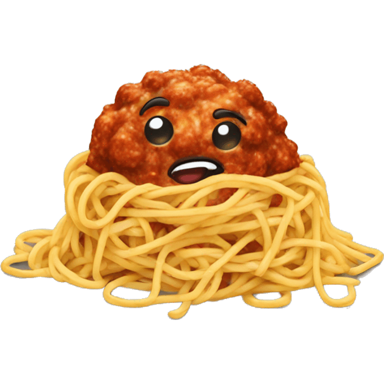 spaghetti with meatballs look emoji