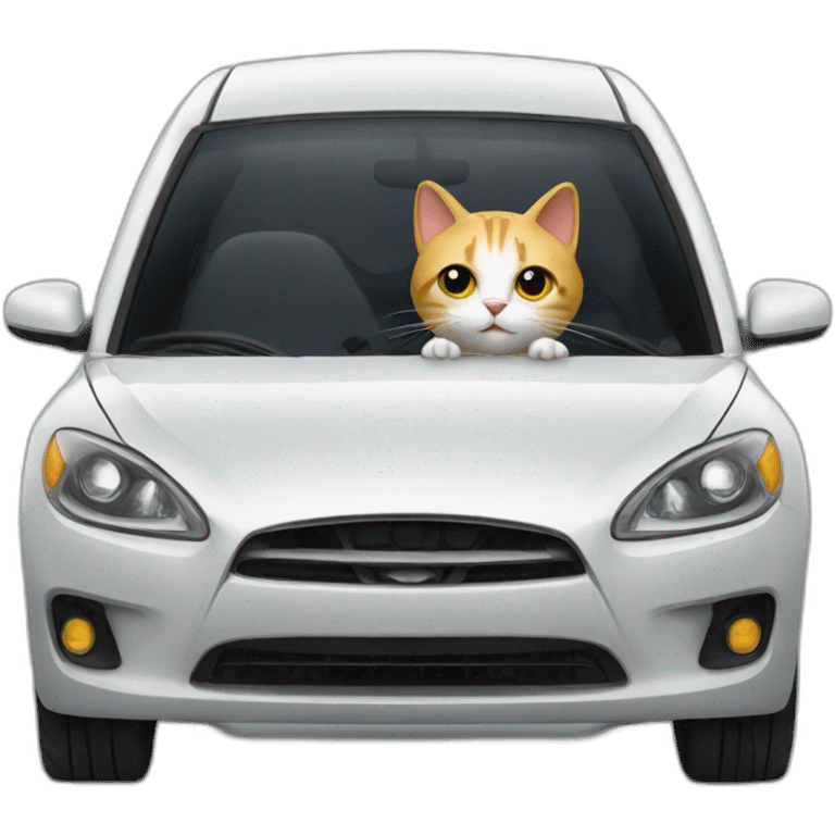 Cat drive a car emoji