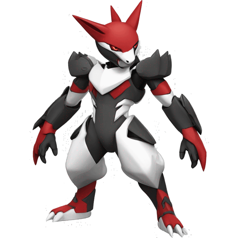  Cool Edgy Futuristic Black White Red Zangoose-Digimon-Medabot full body emoji