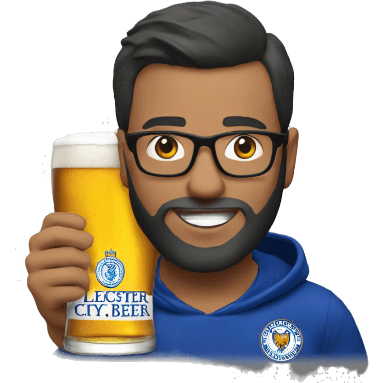 leicester city fan holding pint of beer emoji