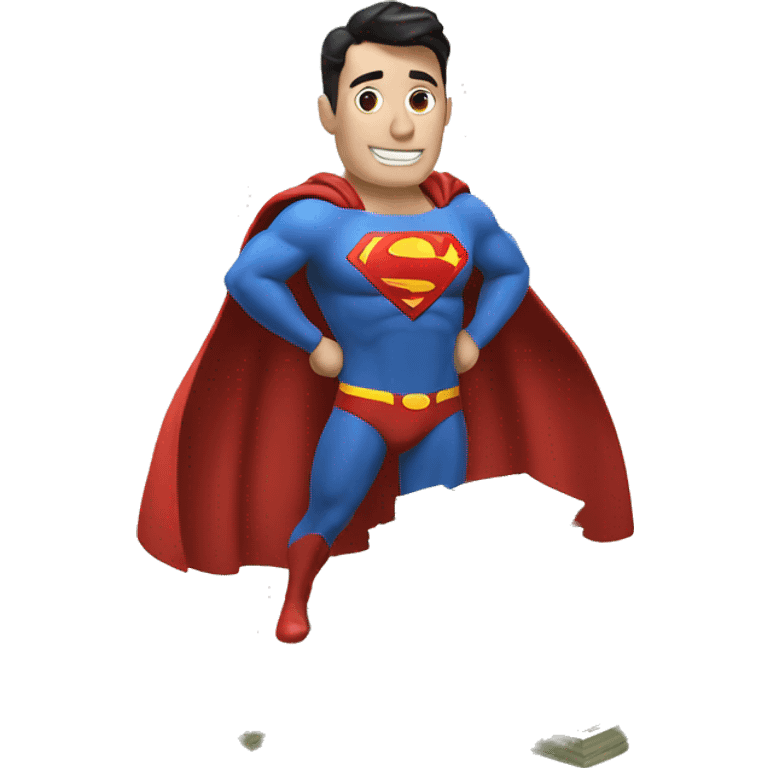 Superman with bag of money emoji