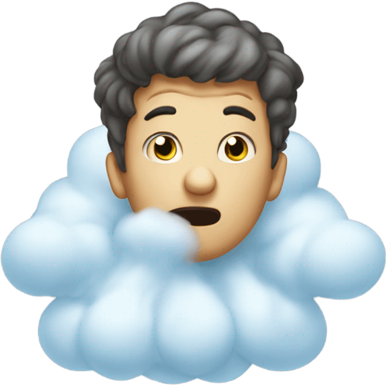 A boy in a fart cloud emoji