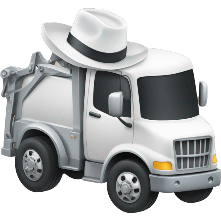 tow truck with white cowboy hat emoji