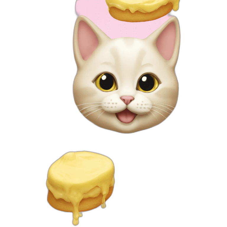 Kitten covered in custard emoji