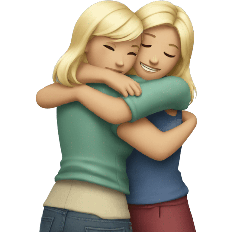 Hug two girlfriends emoji