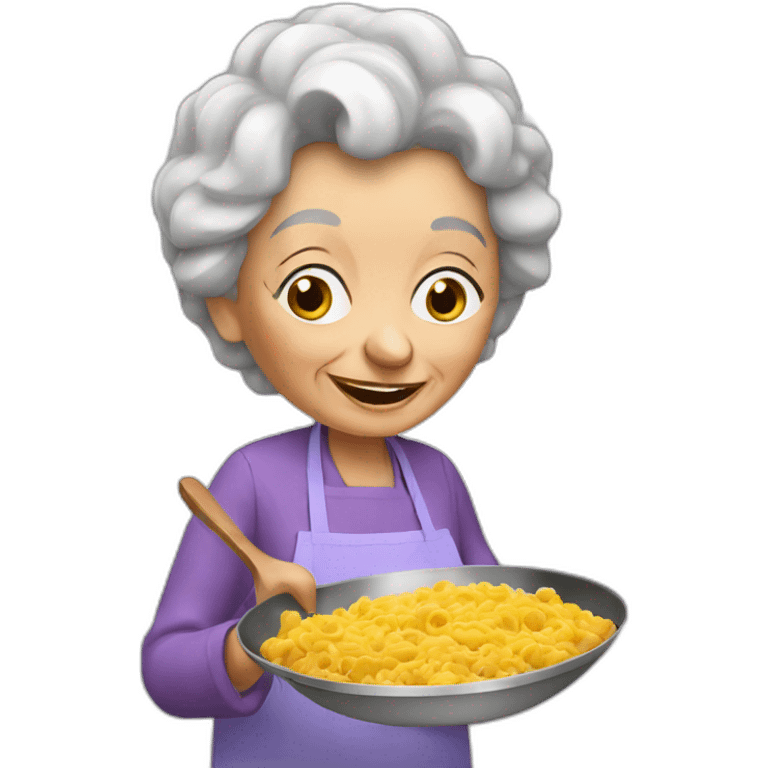 Granny coocking eat emoji