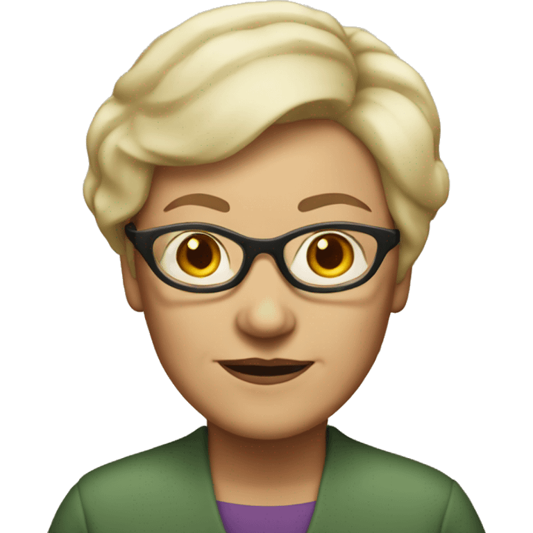 older woman with short blonde hair and glasses emoji