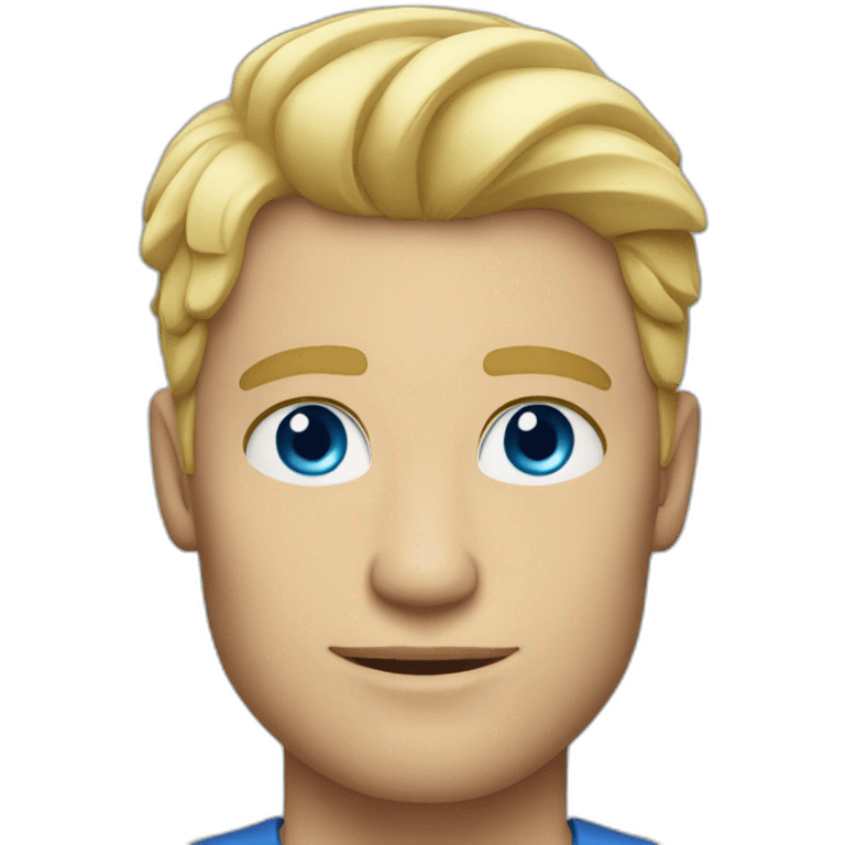 handsome blonde man blue eyes emoji