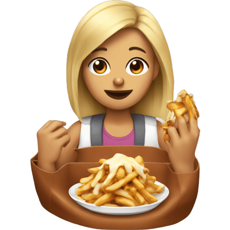 girl Poutine eating poutine  emoji