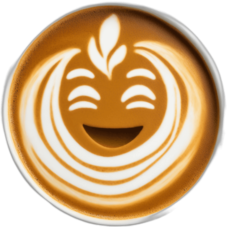 beautiful latte art cup coffee emoji