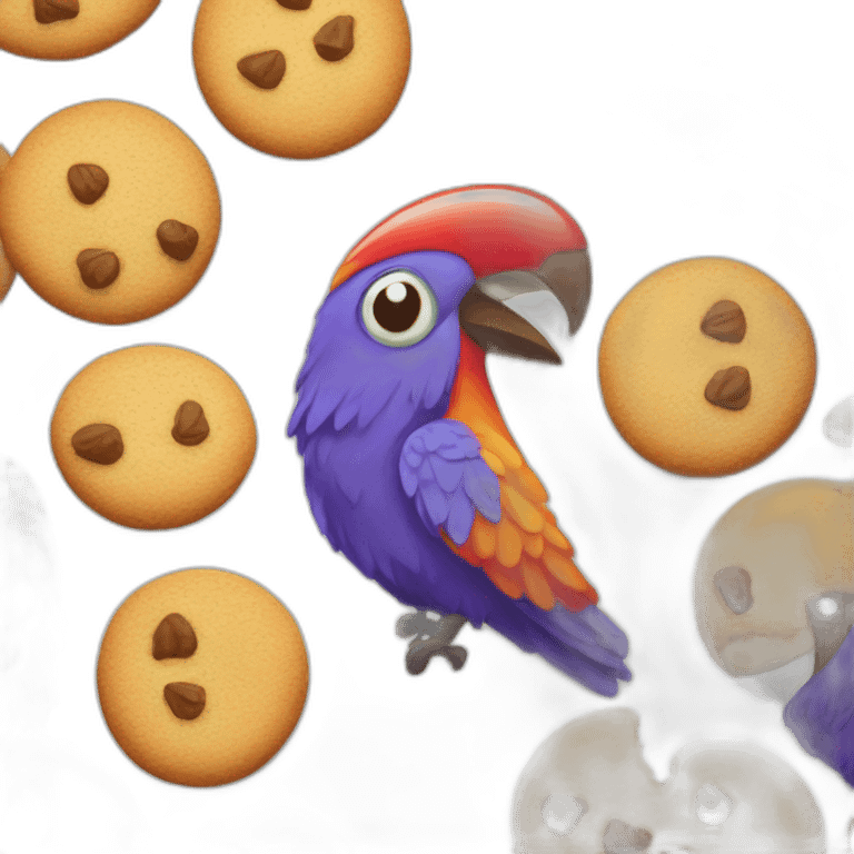 Perroquet câlin cookie emoji